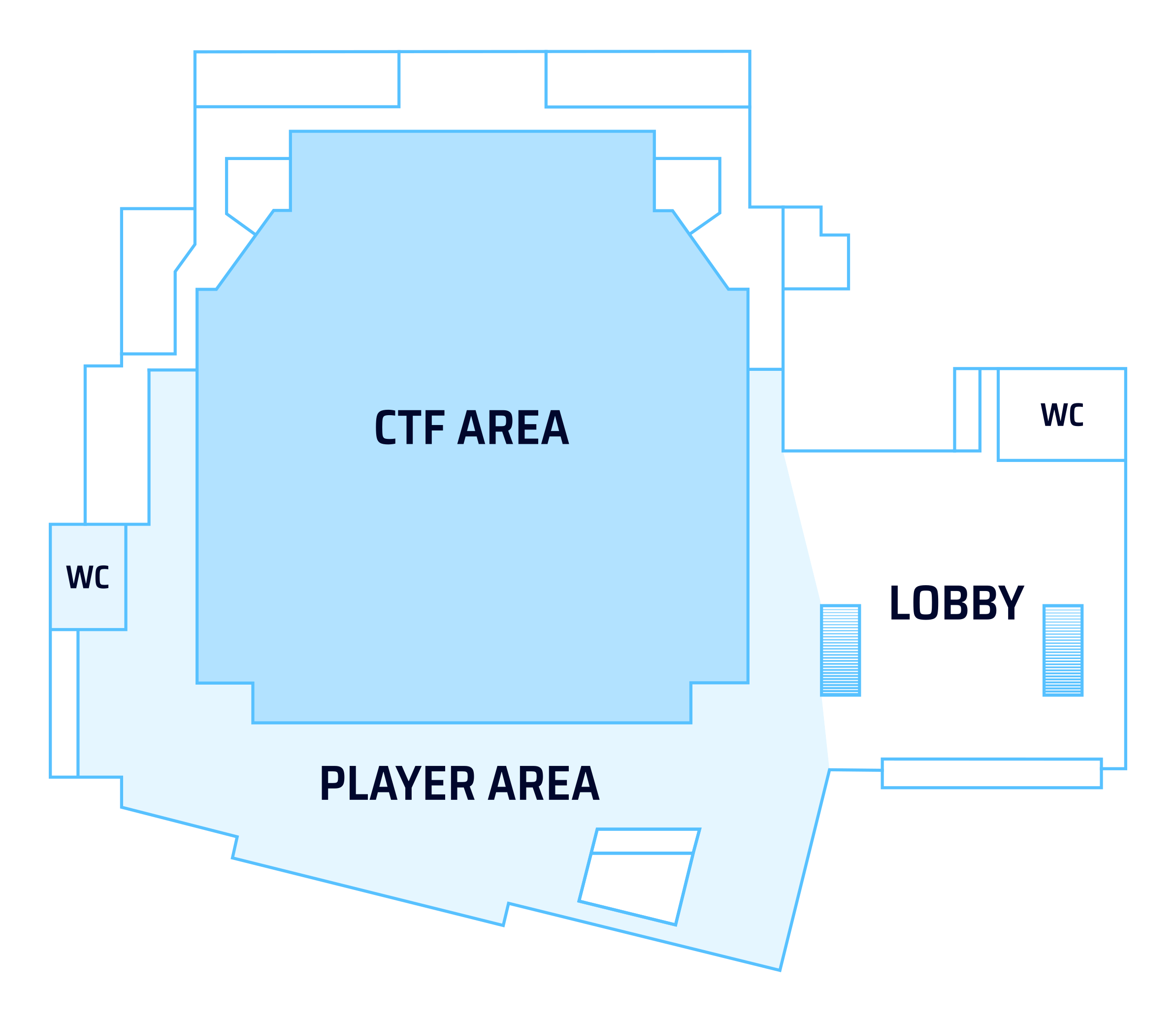 Schematic view of the ground floor of RuhrCongress Bochum.
