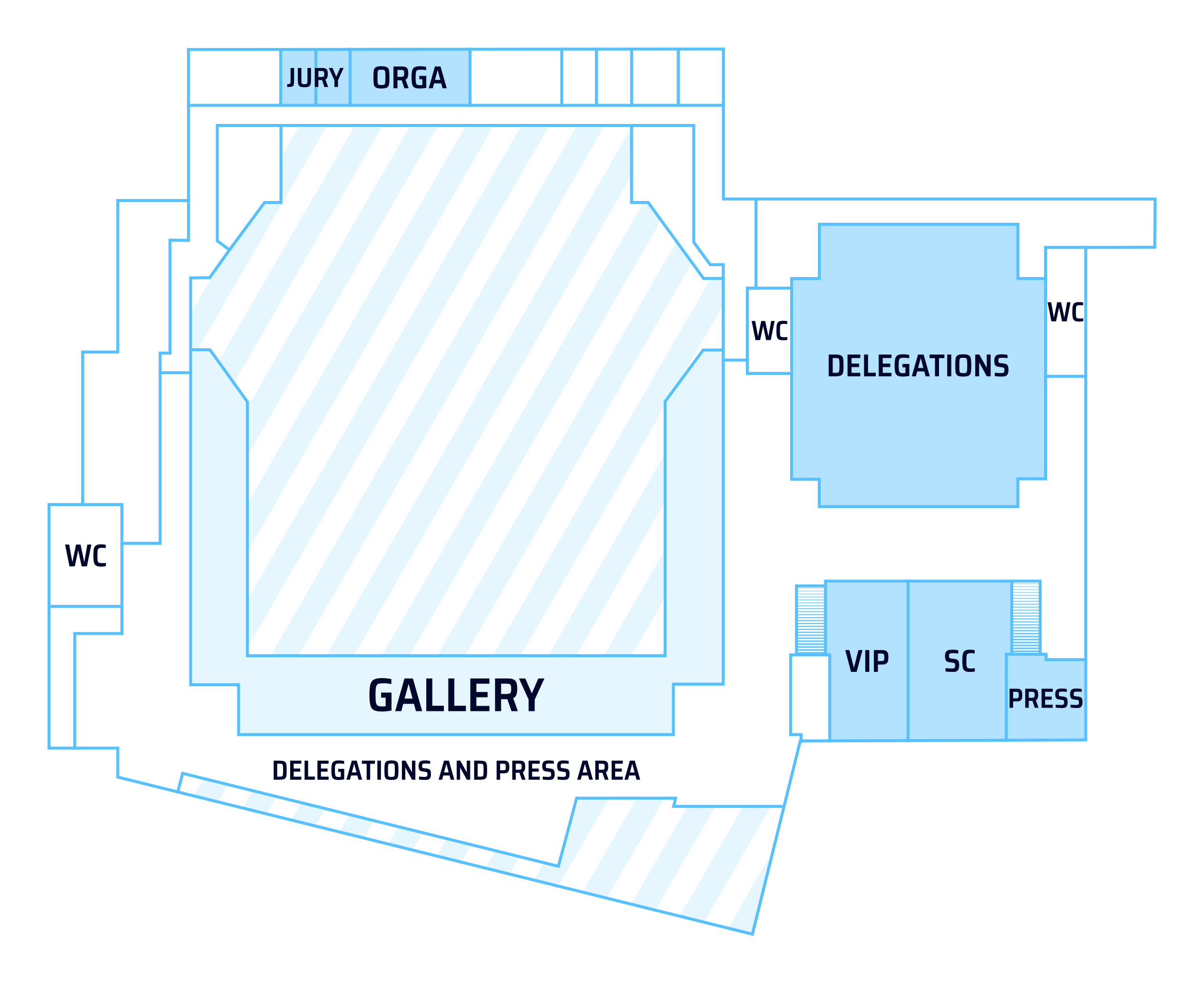 Schematic view of the top floor of RuhrCongress Bochum.